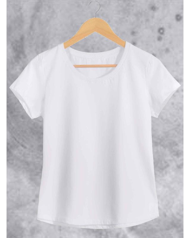 Camiseta Básica Feminina Branca em Malha Algodão (Cópia)